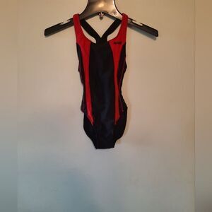 Sporti One Piece Swimsuit Sz 28 Ted Black Competition Swim Team Teen